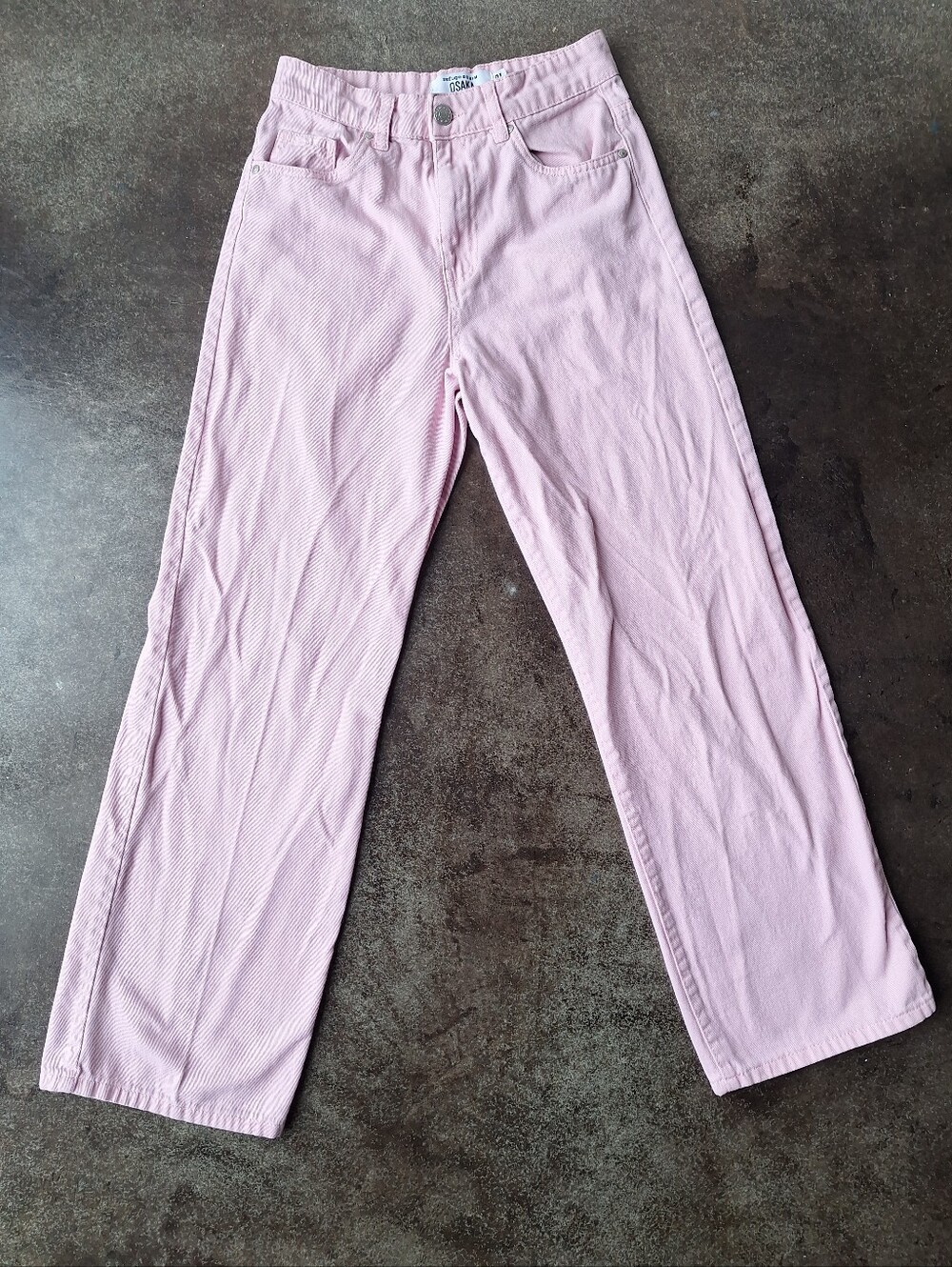 Baby Pink Wide Leg Jeans - Refuge Osaka Denim - High Waist Women Size 1 Vintage